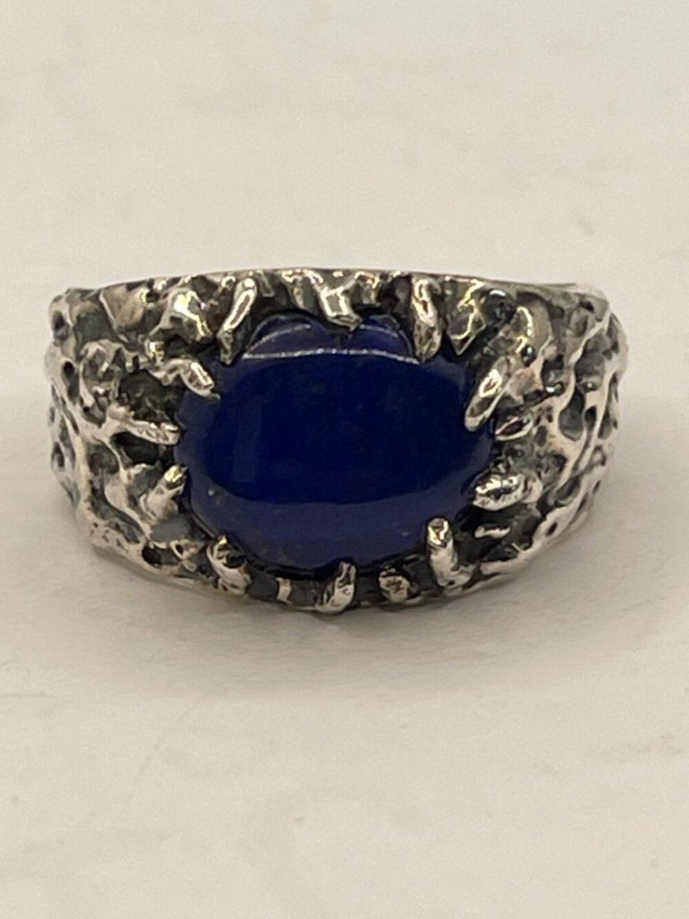 MIE Lapis Lazuli Sterling Silver Sunburst Ring